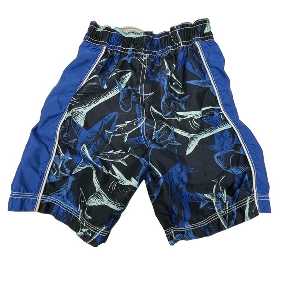 Old Navy Swim Suit Trunks Black & Blue Sharks Toddler Boy’s 3T - Picture 2 of 5